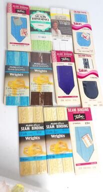 Vintage Talon Wrights Seam Binding Seam Tape Hem Tape Set Of 11